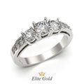 кольцо для помолвки в белом золоте