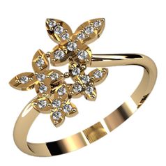 женское кольцо с цветами