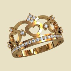 женское кольцо корона