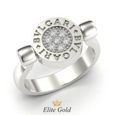 кольцо в стиле Булгари в белом золоте