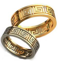 Авторские обручальные кольца с узорами в стиле бренда