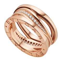 кольцо в стиле Bvlgari Legend Ring с камнями