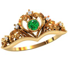 Кольцо-корона в красном золоте