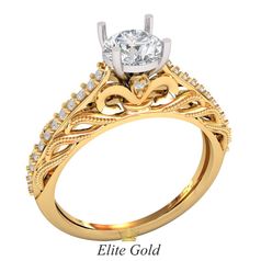 кольцо для помолвки в двух цветах золота