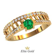 кольцо Vinata с зеленым камнем