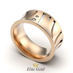 кольцо Mira в красном золоте с белыми камнями