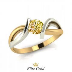 кольцо Fantasia с желтым камнем в центре