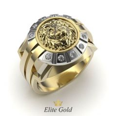 Золотое мужское кольцо с изображением Льва