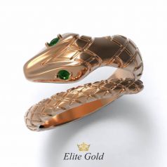 Эксклюзивное рельефное кольцо в виде змеи