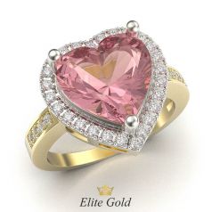 кольцо Enamora с крупным розовым камнем