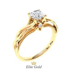 кольцо Triss с белыми камнями в красном золоте