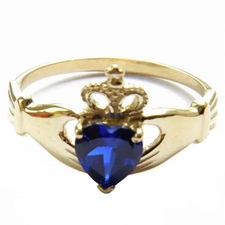 Кладдахское кольцо blue heart celtic