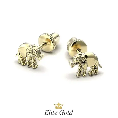 серьги Elephante в лимонном золоте