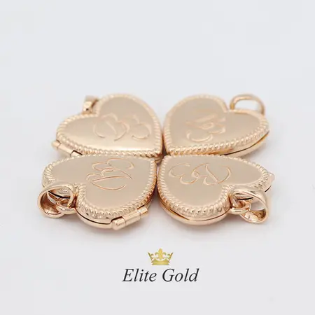 Author's pendant in the form of a heart with a lock, under the photo inside