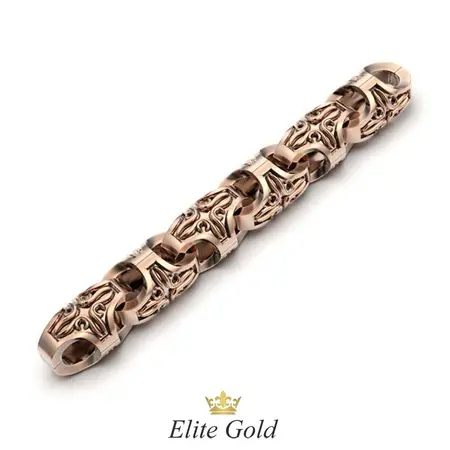 цепь массивная резная Мистериум от EliteGold в красном золоте