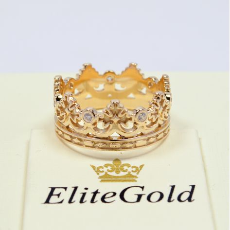 кольца обручальные корона с камнями