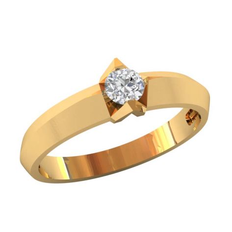 классическое кольцо для помолвки с широким ободком