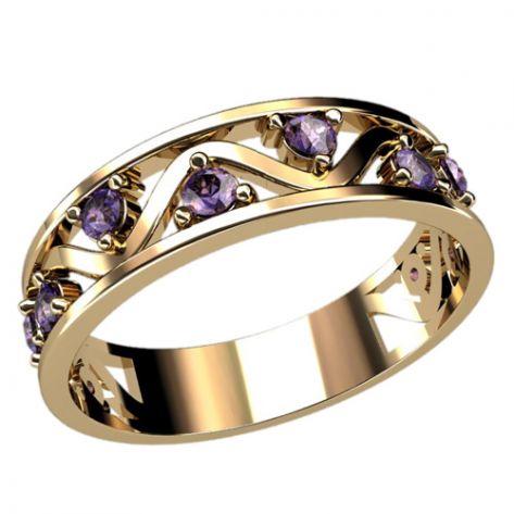 Стильное дизайнеское женское кольцо с камнями