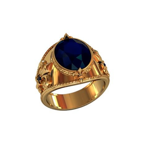 перстень Tesoro с синими камнями