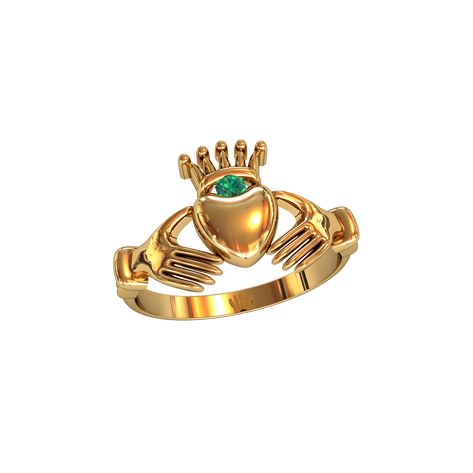 кольцо Kalea в красномзолоте с зеленым камнем