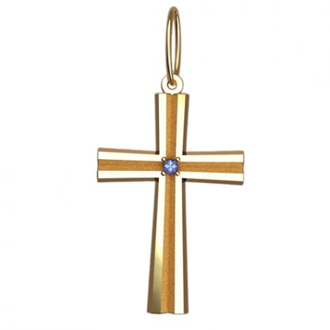 крест в красном золоте с матовой вставкой