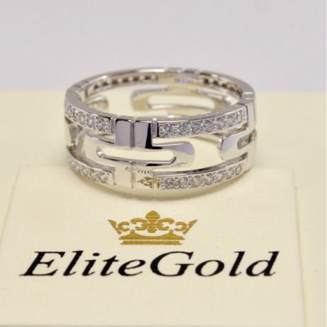 кольцо bvlgari parentesi с камнями в белом золоте реальное фото