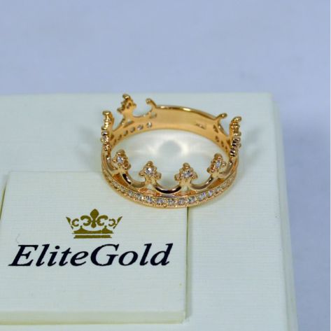 кольцо корона с камнями в коронках и по ободку