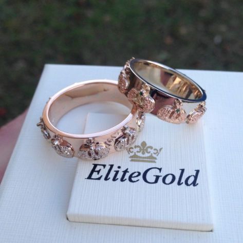 авторские обручальные кольца короны