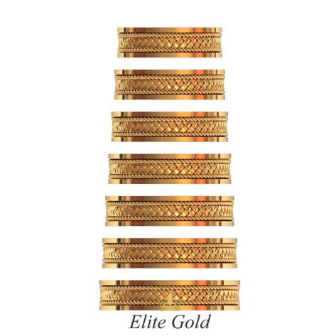 кольца косички с орнаментом без камней в красном золоте