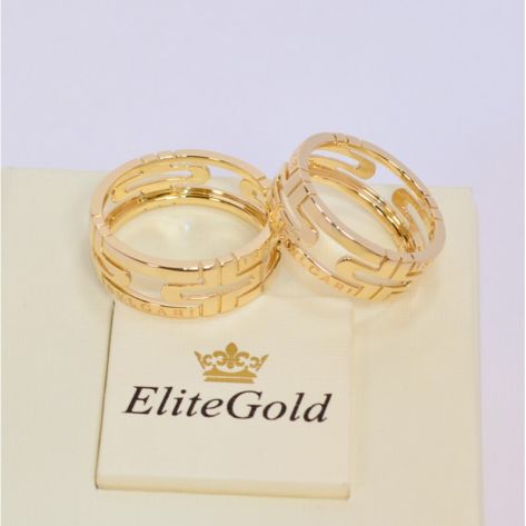 кольцо bvlgari parentesi без камней в лимонном золоте пара