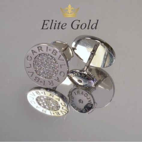 серьги bvlgari bvlgari с камнями в белом золоте