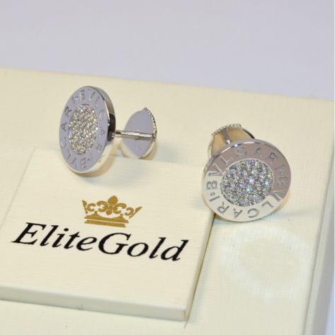 серьги bvlgari bvlgari с камнями в белом золоте