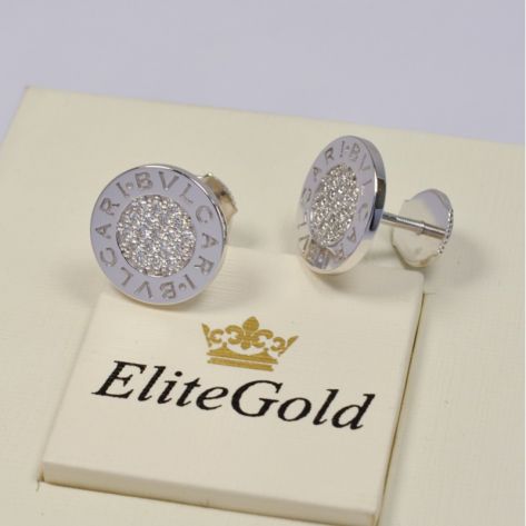 серьги bvlgari bvlgari с камнями в белом золоте