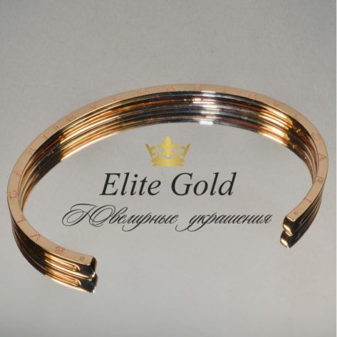 Жесткий браслет в стиле Bvlgary Zero в красном золоте