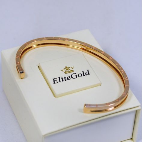 Жесткий браслет в стиле Bvlgary Zero в красном золоте