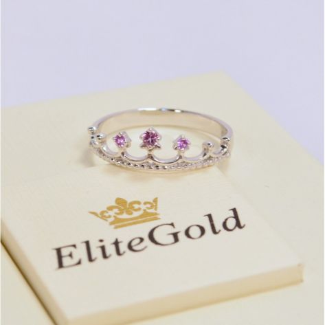 недорогое кольцо корона с аметистами