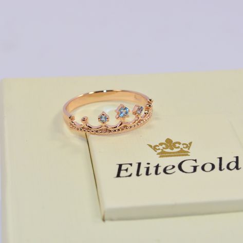 недорогое кольцо корона с топазами