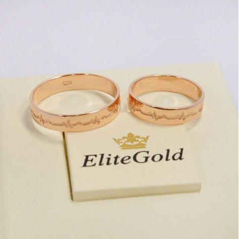 кольца Пульс в красном золоте без камней