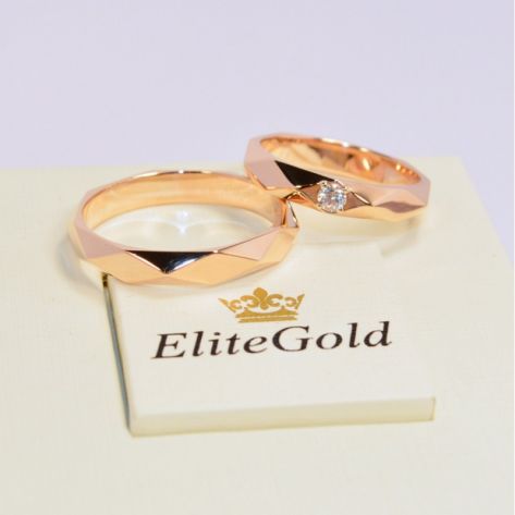 кольца обручальные бушерон в красном золоте