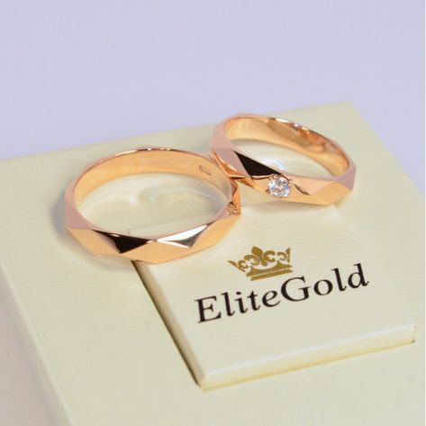 кольца обручальные бушерон в красном золоте