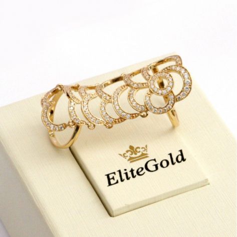 кольцо на весь палец с камнями