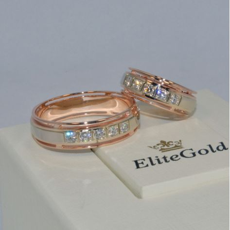 Обручальные кольца 1013/2,25 с бортами с пластиной посередине