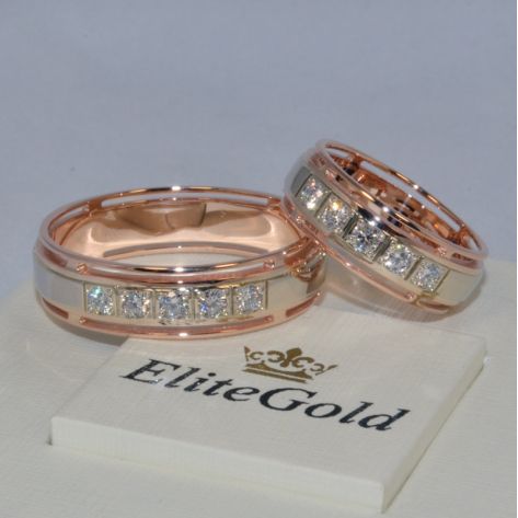 Обручальные кольца 1013/2,25 с бортами с пластиной посередине