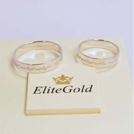 кольца Пульс в белом золоте без камней