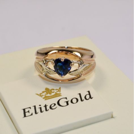 ирландское широкое кольцо с камнем с синим камнем