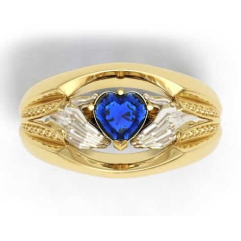 ирландское широкое кольцо с камнем