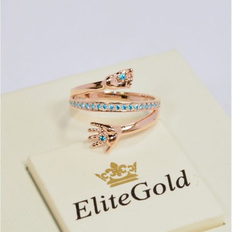 кольцо ручка и ножка на рождение ребенка с топазами