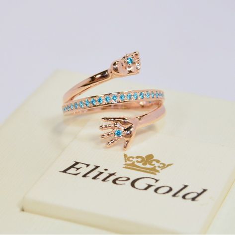 кольцо ручка и ножка на рождение ребенка с топазами