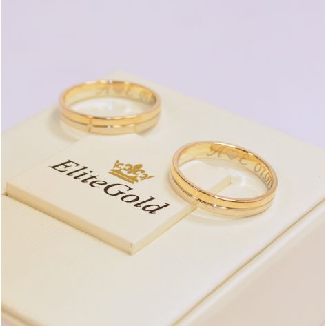 обручальные кольца из двух частей белое и лимонное золото