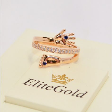 кольцо на рождение ребенка в красном золоте